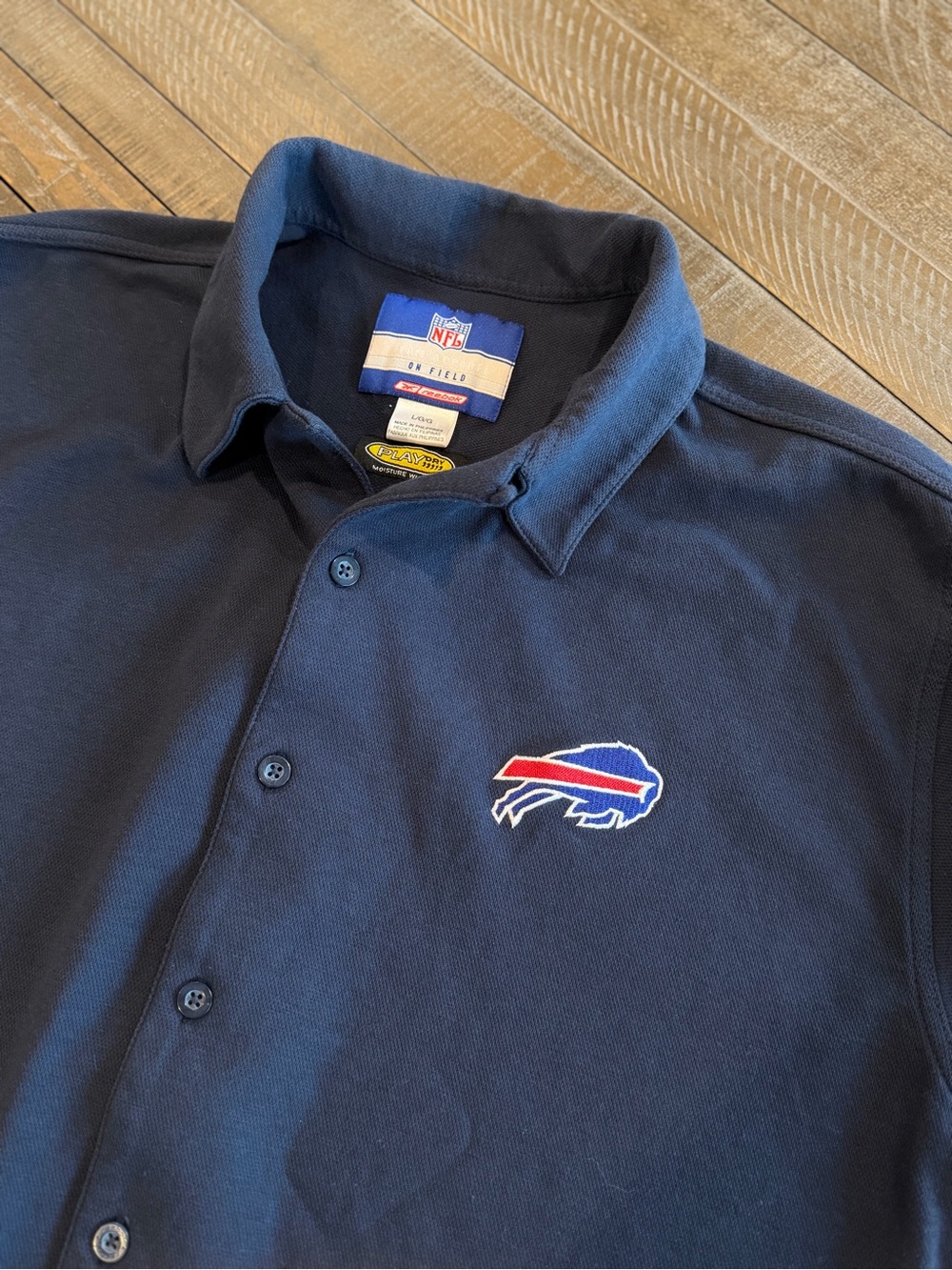 Buffalo Bills Reebok NFL On Field Polo Shirt Navy Men’s Large